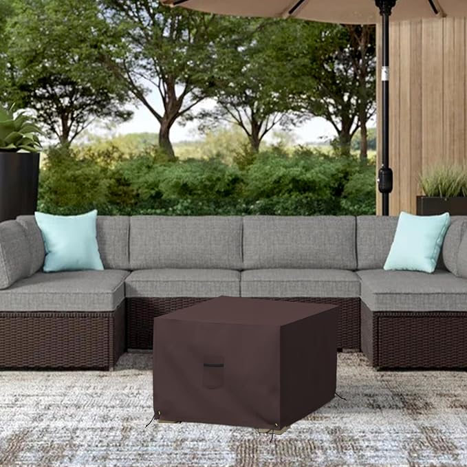 Covers & All Outdoor Ottoman Cover, 12 Oz PVC Coated Polyester, Waterproof - Image 7
