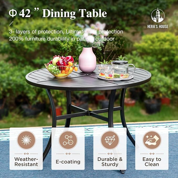 HERA'S HOUSE 5 Pieces Patio Dining Set, Outdoor Dining Set - Image 8