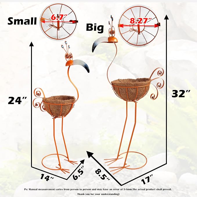 Metal Toucan Planter with Basket - Image 4
