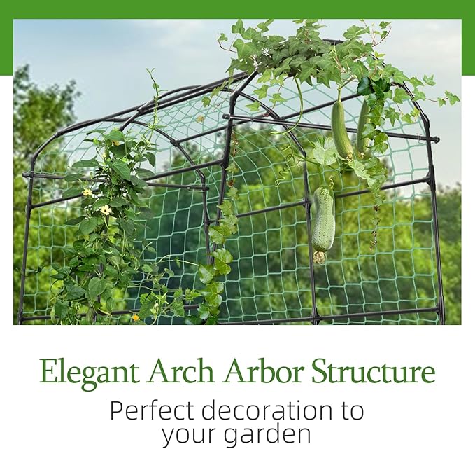 Garden Arch Arbor Trellis for Climbing Plants Outdoor, 7.8 ft Extra Tall - Image 3