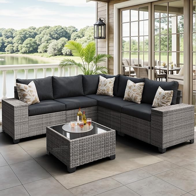 JOIVI 6 Piece Outdoor Patio Furniture Set by Enjoyyouroutdoorlife