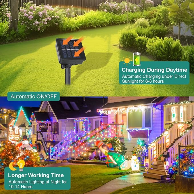4 Pack Solar Fairy Lights 131.2Ft 400 LED, Twinkle Lights - Image 2