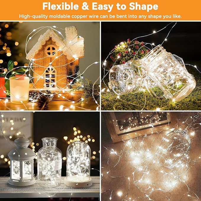 Solar String Lights Outdoor Waterproof 2 Pack Total 66ft 200LED 8 Modes Twinkle - Image 2