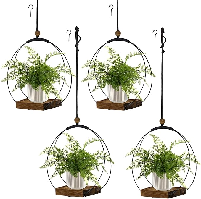 4 Pack Hanging Planters for Indoor Plants, Plant Hanger by hismocal