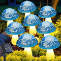 Solar Mushroom Lights Garden Decor 8 Blue Crack Mushrooms Outdoor Decor Stake by Viewpick