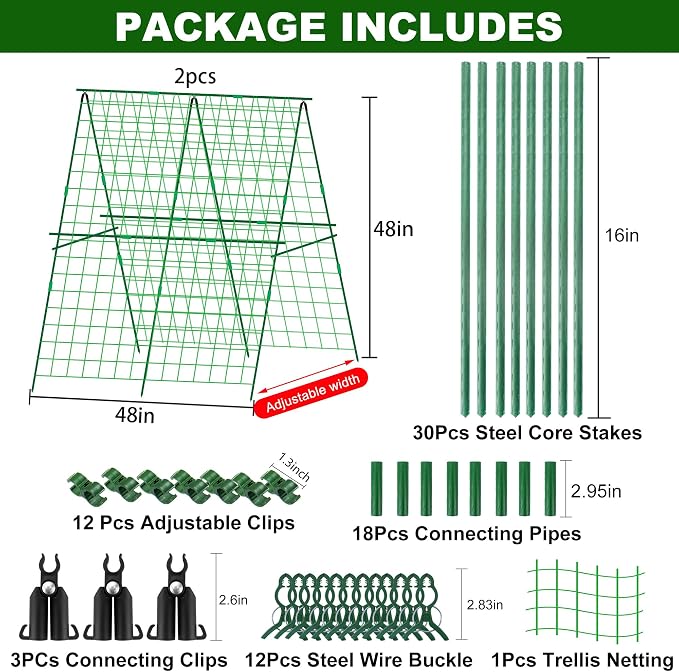2 Packs 48" x 48" Foldable Cucumber Trellis - Image 2