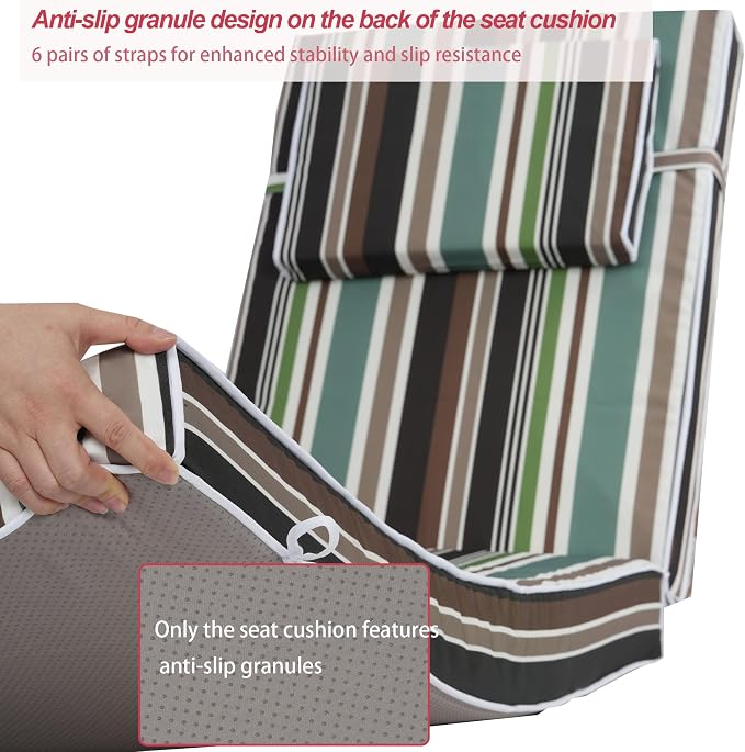 Chaise Lounge Cushions Outdoor 72x21x4 Inch, Patio Lounger Chair Cushion - Image 5