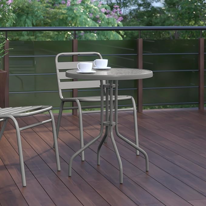 Flash Furniture Bellamy 23.75'' Round Tempered Glass Metal Table - Image 6