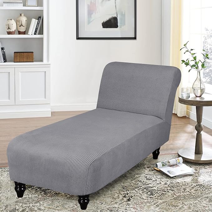 FantasDecor Chaise Lounge Cover Stretch Armless Chair Slipcover - Image 3