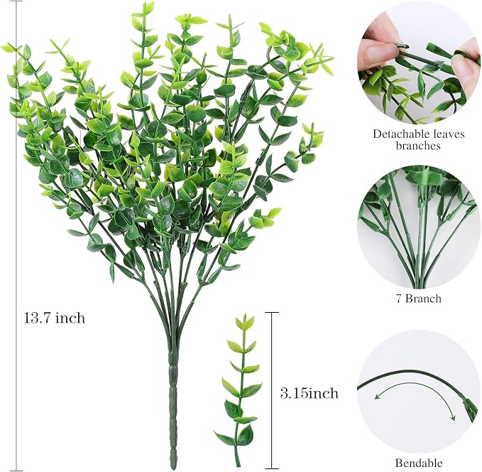 AGIRL 24 Bundles Fake Plants Greenery Stems, Artificial Plants - Image 2
