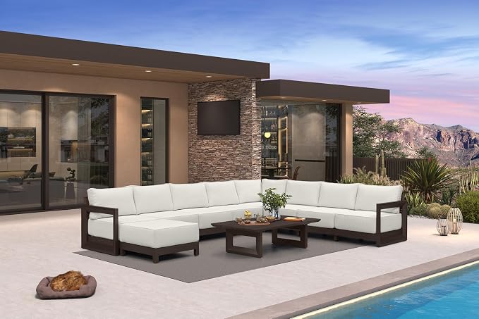 PURPLE LEAF Patio Furniture Set U-Shaped Outdoor Couch by Unknown