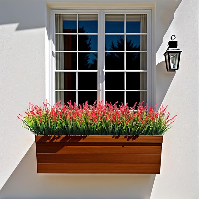 Artificial Faux Plants Flowers for Outdoor Decorations, Fake Monkey Grass for - Image 4