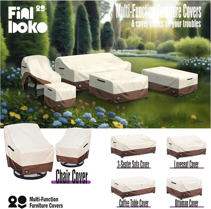 2-Seater Outdoor Couch Cover, 100% Waterproof Heavy Duty Patio Sofa Covers - Image 5