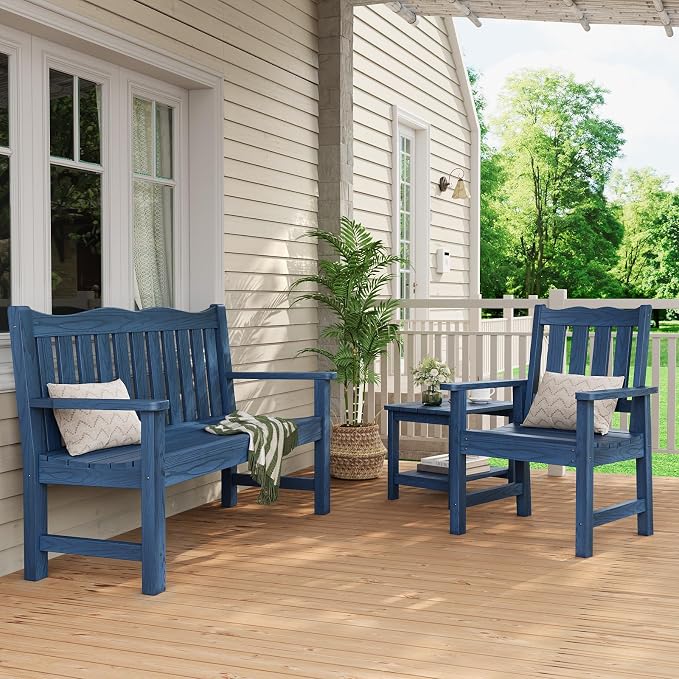Stoog 4-Piece Patio Furniture Set, All-Weather HIPS Outdoor Dining Set - Image 8