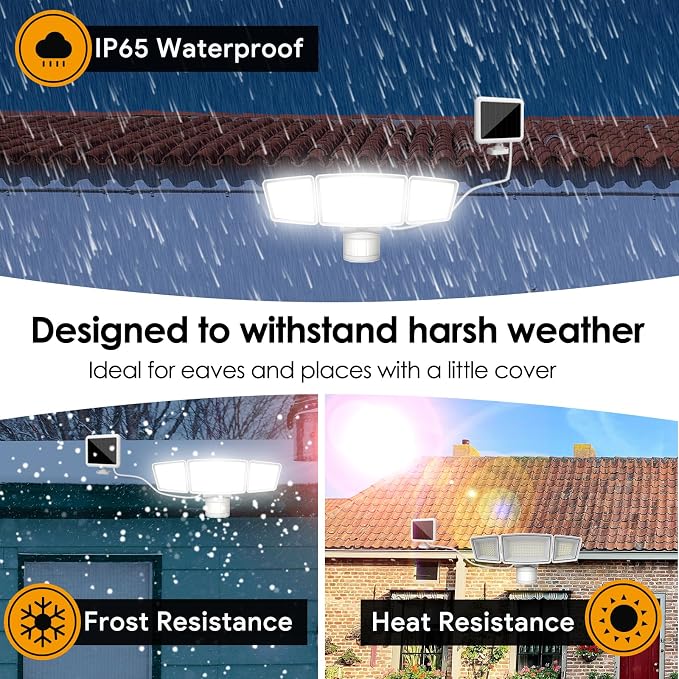 Energetic Solar Outdoor Lights, 1800LM 192 LED Security Motion Sensor Outdoor - Image 3
