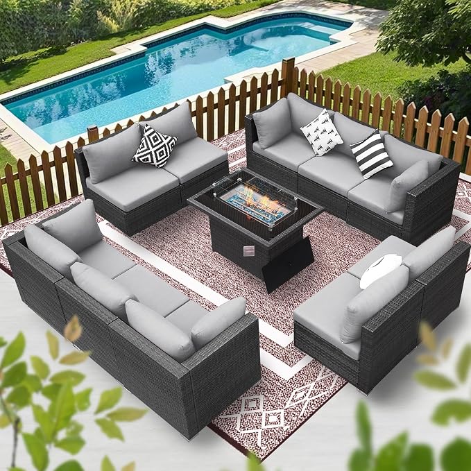 BULEXYARD 11 Piece High Back Outdoor Patio Set - Image 8