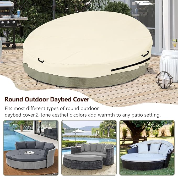 Bitubi 75 Inch Heavy Duty Waterproof Outdoor Daybed Cover - Image 4