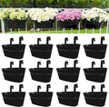 LaLaGreen Rail Planter Outdoor Plants Black Metal Iron Hanging Flower Pots Deck by L%C3%A1L%C3%A1Green