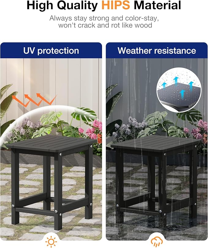 YEFU Outdoor Side Table for Patio: 16" HIPS Weather - Image 5