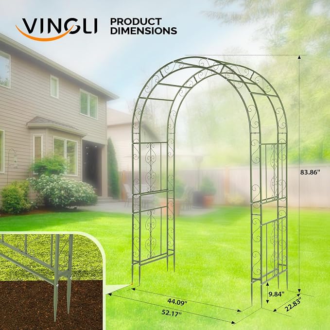 VINGLI Garden Arbor, Double Layer Arch Archway - Image 6