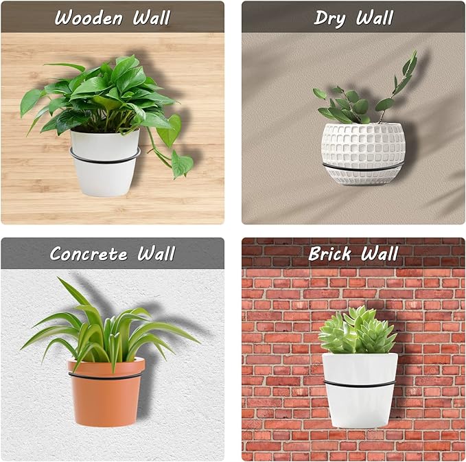 2 Pack 6 inch Flower Pot Holder Ring, Flower Pot Holder Ring Wall Mounted Set - Image 7