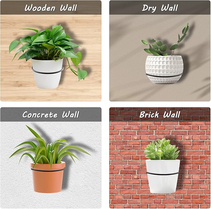 2 Pack 8 inch Flower Pot Holder Ring, Flower Pot Holder Ring Wall Mounted Set - Image 7