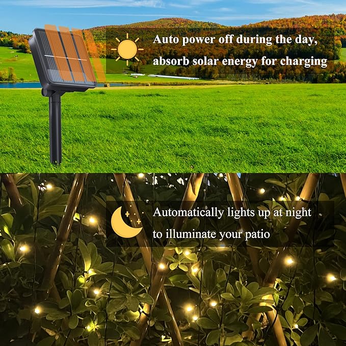 2 Pack 200LED Solar Christmas Lights Outdoor, 72FT Solar String Lights - Image 5