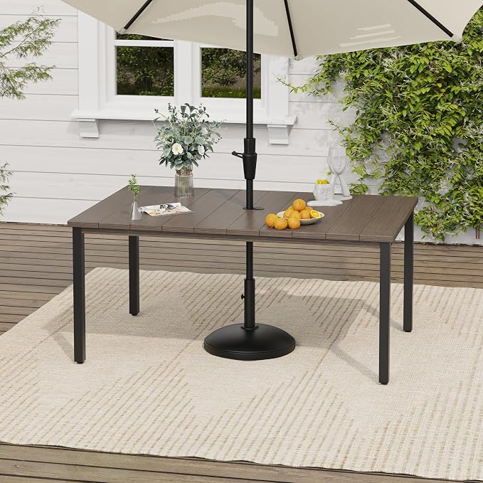 VICLLAX Outdoor Table for 6, Metal Patio Dining Table - Image 5