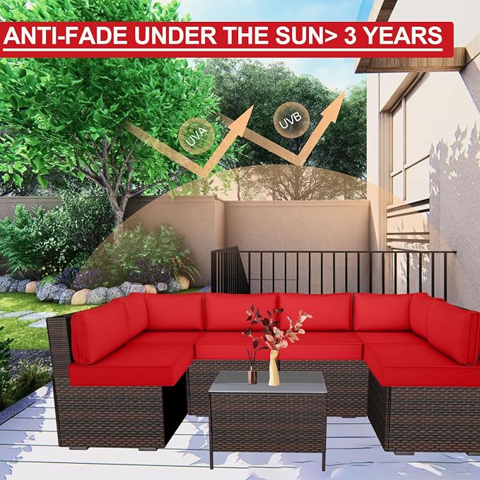 14 Piece Outdoor Patio Cushion Cover Replacement, Waterproof Patio Cushion - Image 5