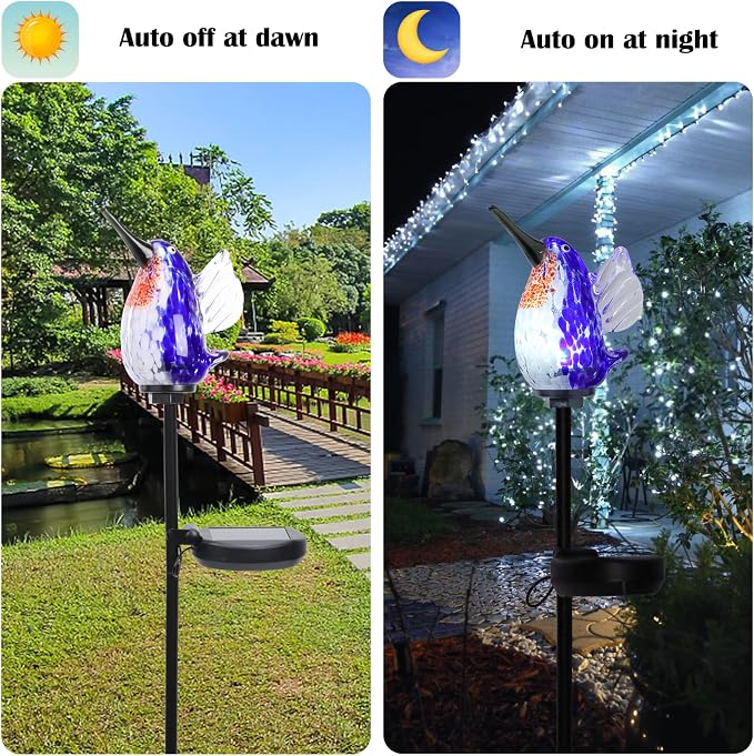 Afirst Decorative Solar Lights Outdoor Solar Hummingbird Stake Lights Hand - Image 3