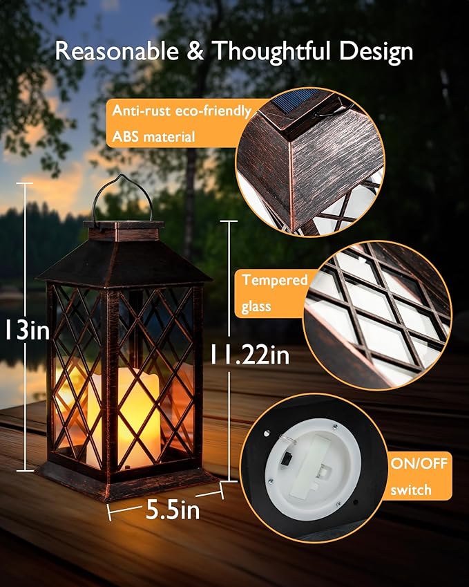Homemory Solar Lanterns Outdoor Waterproof Hanging - Image 5