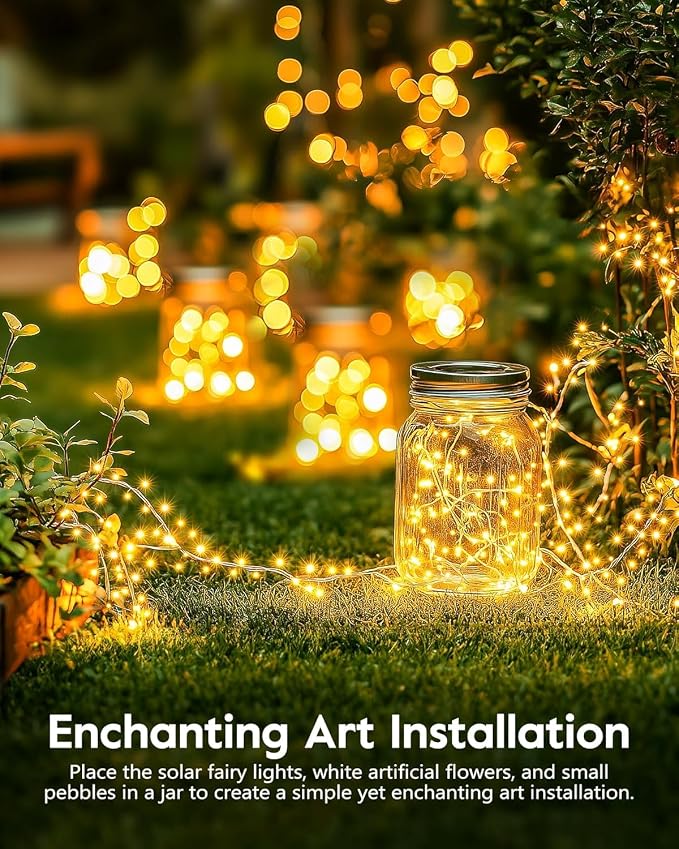 120LED 10FT Solar Fairy Lights Outside Waterproof, 8 Lighting Modes IP65 - Image 7