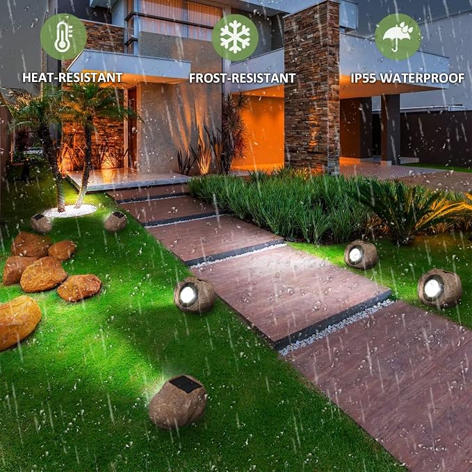 2 Pack Solar Rock Lights Outdoor, Angle Adjustable Solar Lights Outdoor - Image 4