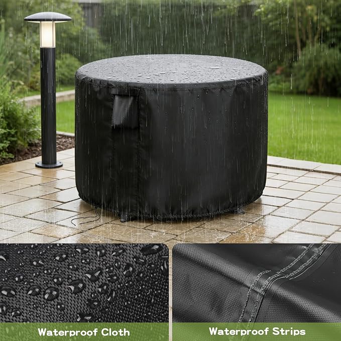 Patio Furniture Covers Round, 26 Inch Outdoor Dinner Table Cover Waterproof - Image 3