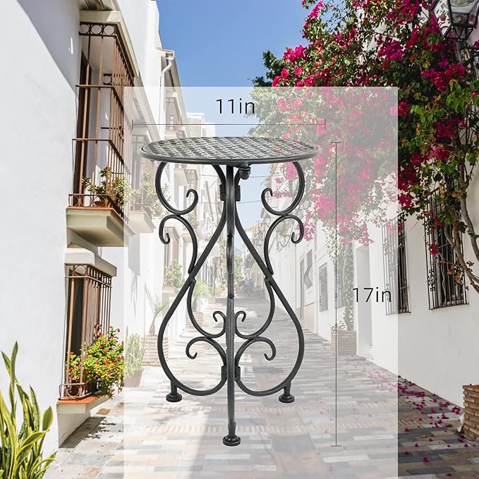 Metal Plant Stand, Heavy Duty Flower Pot Stand 17" Tall, Single Planter Holder - Image 3