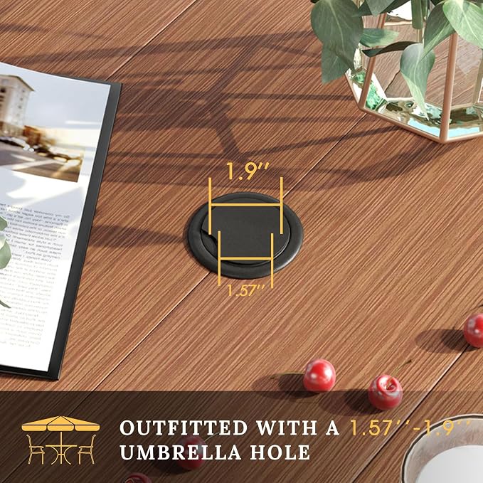 VICLLAX Patio Dining Set for 6, Outdoor Furniture Set Includes 63" Rectangle - Image 3