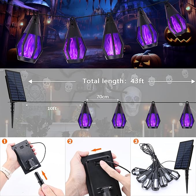 Solar String Lights for Outside, 33Ft Solar Patio Lights - Image 4