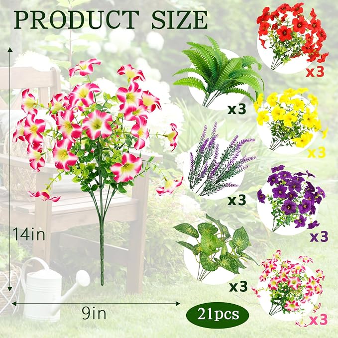 HOHOTIME 21 Bundles Artificial Flowers - Image 4