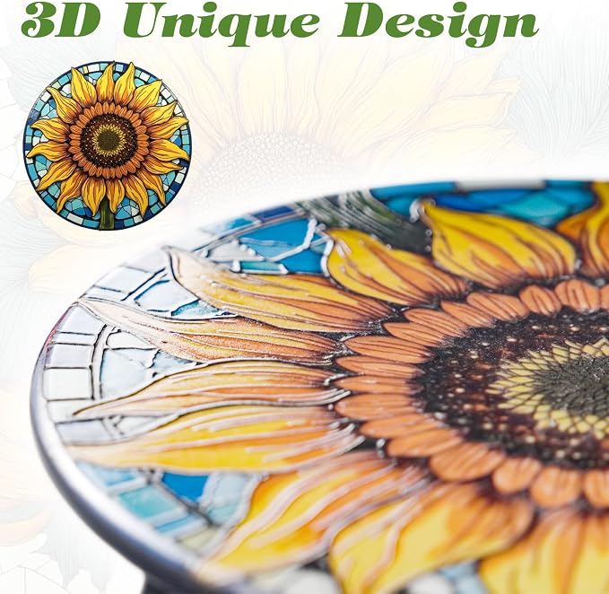Outdoor Side Table Mosaic Patio Small End Table Metal Coffee Tea Accent Table - Image 3