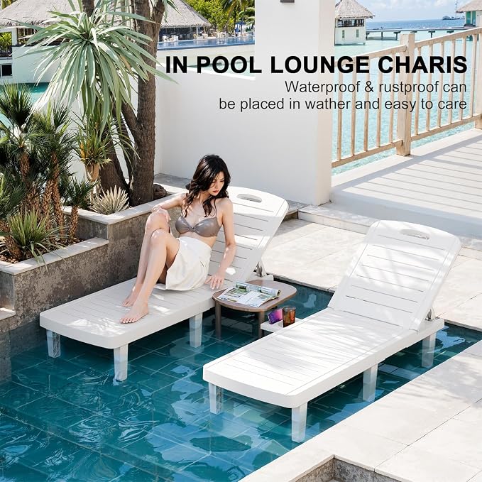 WACASA Outdoor Chaise Lounge Chairs Set of 2, Oversized Lounge Chairs - Image 4