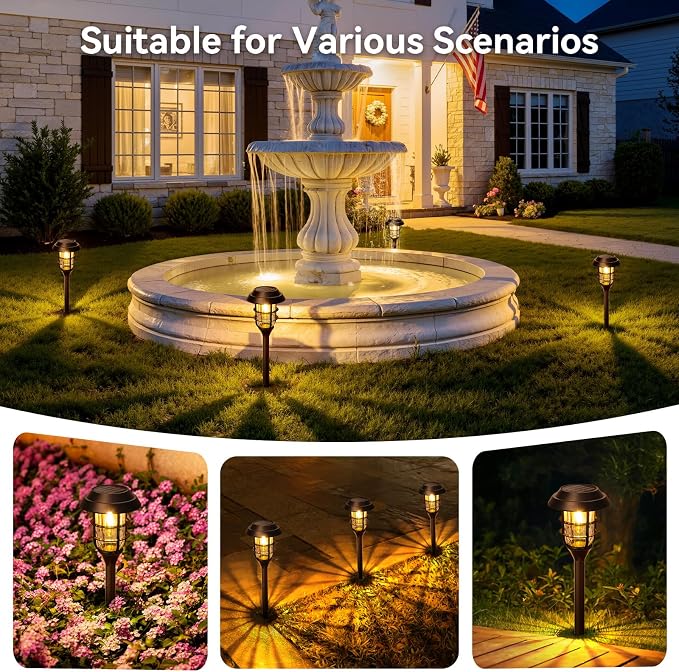 LETMY Solar Pathway Lights Outdoor, 8 Pack Bright Solar Lights Outdoor - Image 7