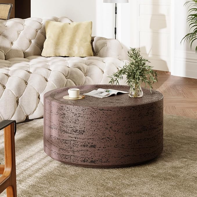 UPHA Outdoor Round Coffee Table, Small Modern Minimalist Accent Tables - Image 6