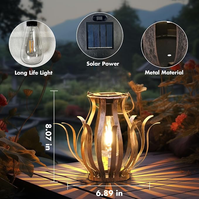 Solar Lanterns Outdoor Waterproof Hanging Lanterns as Birthdays Gifts - Image 6