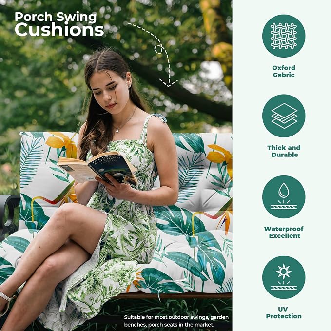 Porch Swing Cushions, Waterproof Patio Swing Cushions - Image 2