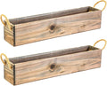 20" Rectangular Rustic Wood Planter by Unknown