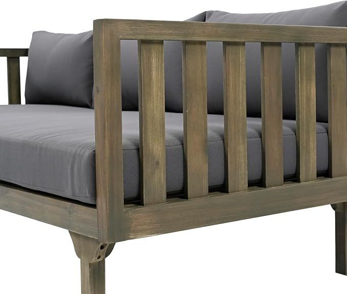 Christopher Knight Home Claremont Outdoor 3 Seater Acacia Wood Daybed - Image 7