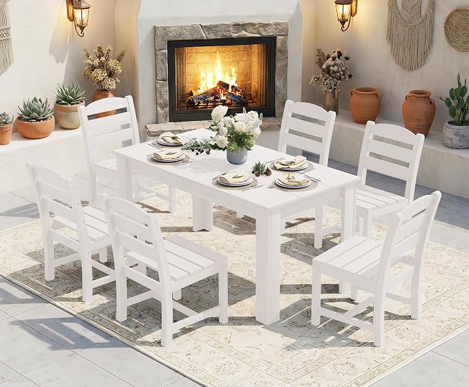 SERWALL Outdoor Dining Sets for 10, HDPE Dining Sets for 10 Person - Image 7