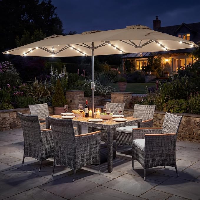 Tangkula 9 Pieces Rattan Outdoor Dining Set by TANGKULA