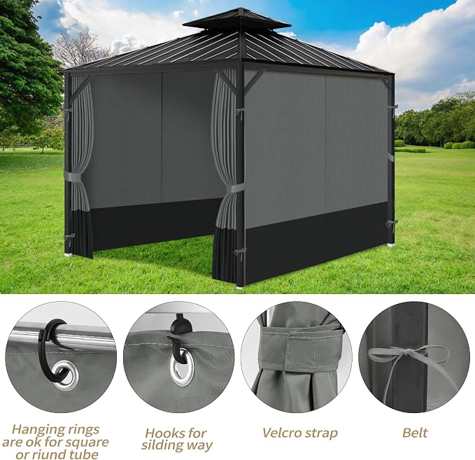 Gazebo Privacy Curtains 11' x 13' - Image 6