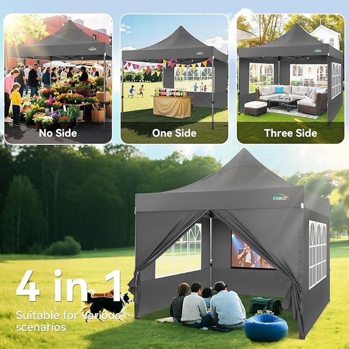 COBIZI 10x10 Heavy Duty Pop up Canopy Tent - Image 2